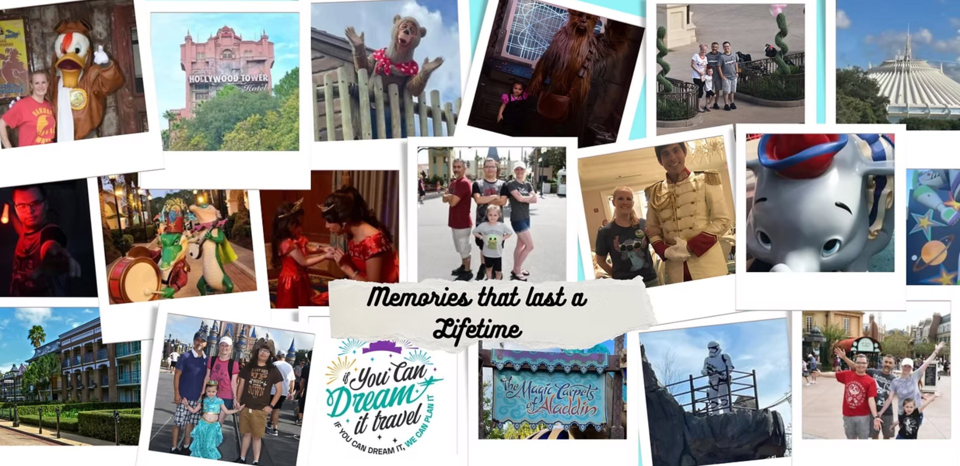 Collage of magical Disney vacation memories